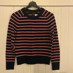 J. Crew wool striped navy/pink sweater - XS